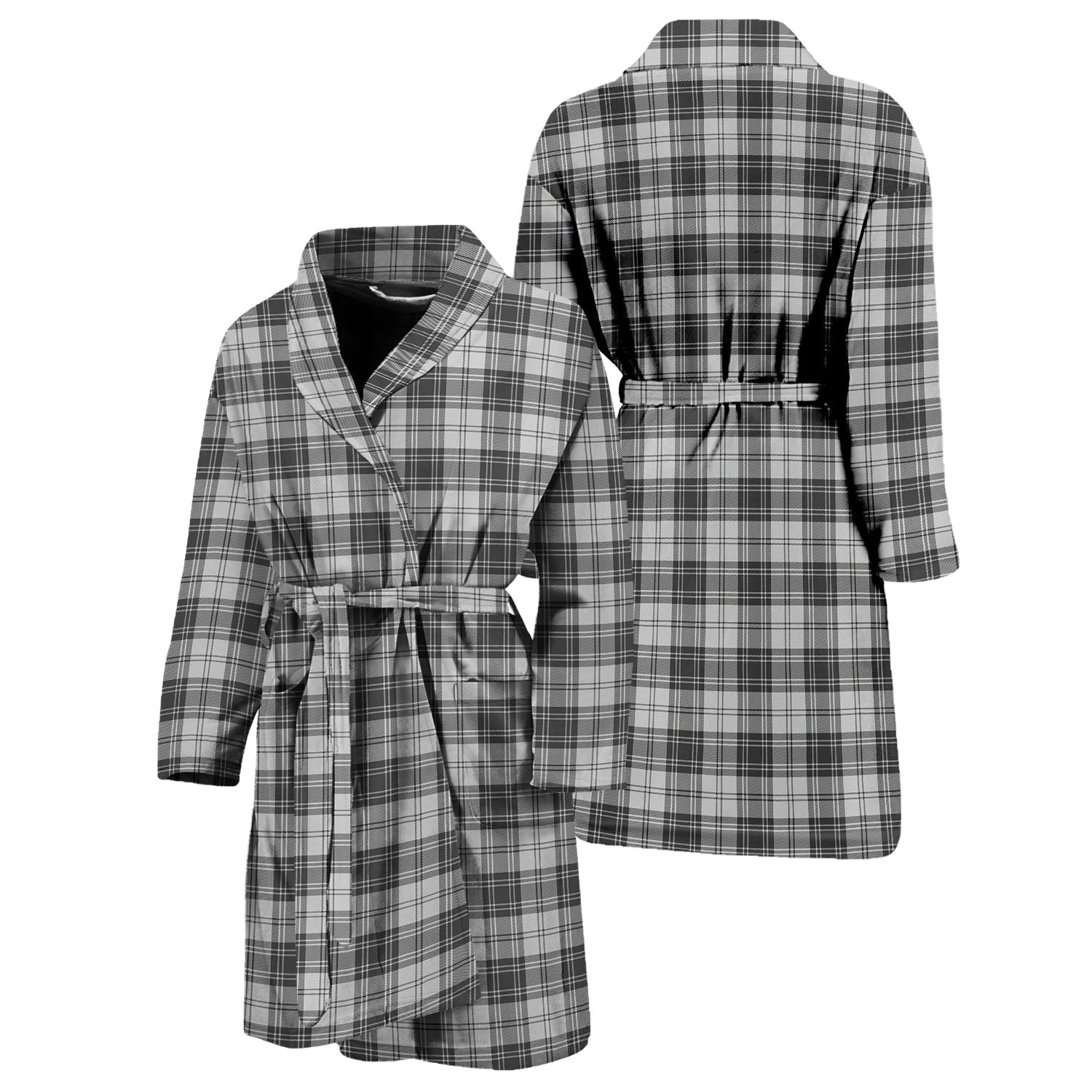 Douglas Grey Modern Tartan Bathrobe Unisex M - Tartan Vibes Clothing