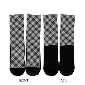 Douglas Grey Modern Tartan Crew Socks Cross Style