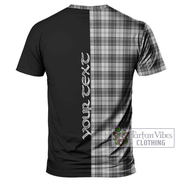 Douglas Grey Modern Tartan T-Shirt with Family Crest and Half Of Me Style