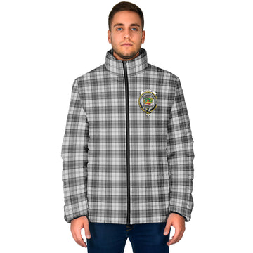 Douglas Grey Modern Tartan Padded Jacket with Family Crest