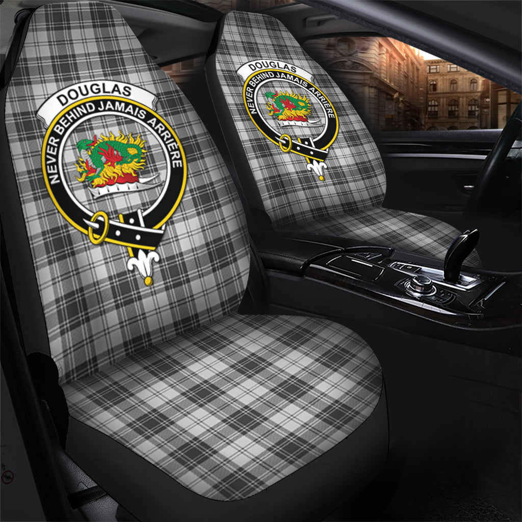 Douglas Grey Modern Tartan Car Seat Cover with Family Crest - Tartanvibesclothing