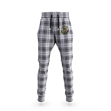 Douglas Grey Modern Tartan Joggers Pants with Family Crest