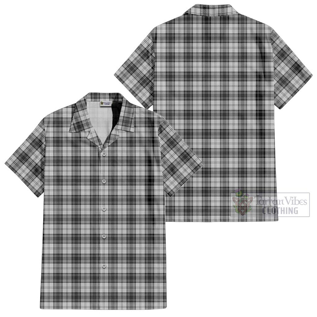 Douglas Grey Modern Tartan Cotton Hawaiian Shirt Kid - Tartanvibesclothing Shop