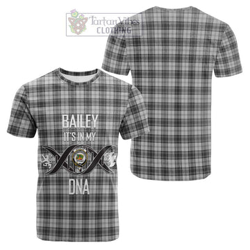 Douglas Grey Modern Tartan Cotton T-shirt with Family Crest DNA In Me Style