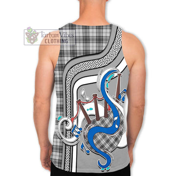 Douglas Grey Modern Tartan Men's Tank Top with Epic Bagpipe Style