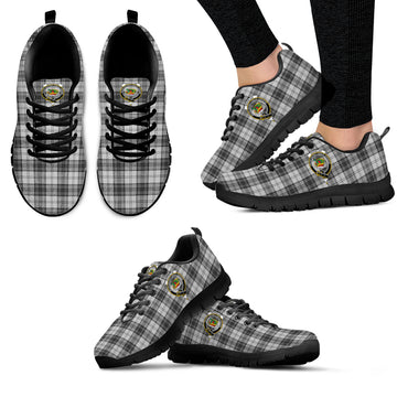 Douglas Grey Modern Tartan Sneakers with Family Crest