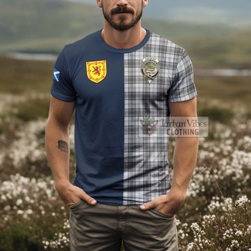 Douglas Grey Modern Tartan T-Shirt Alba with Scottish Lion Royal Arm Half Style