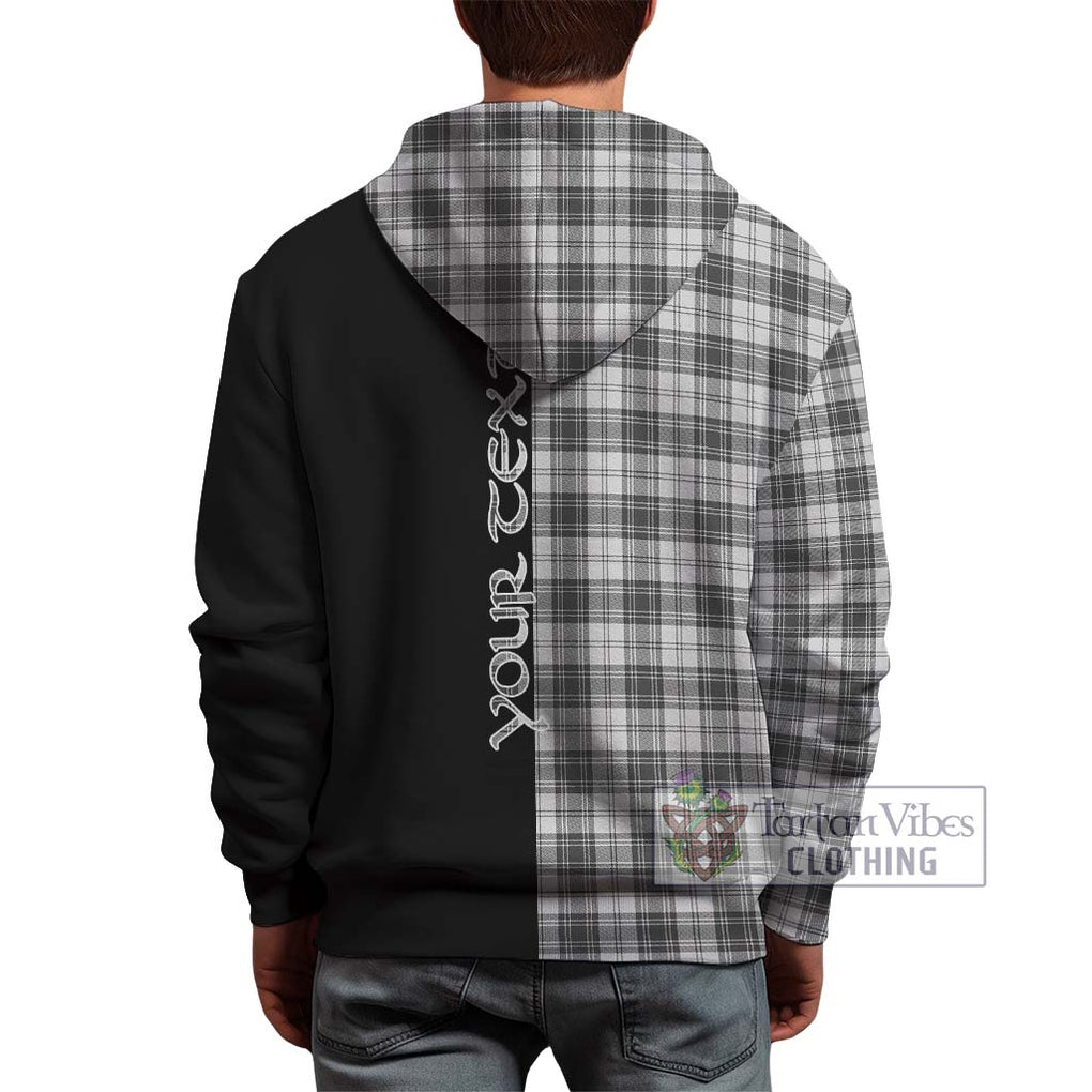 Douglas Grey Modern Tartan Hoodie with Family Crest and Half Of Me Style - Tartanvibesclothing Shop