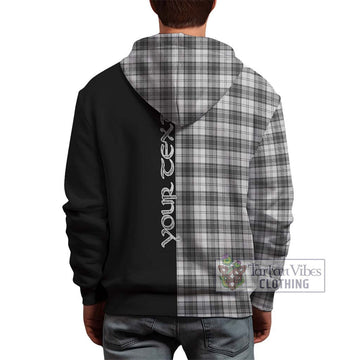 Douglas Grey Modern Tartan Hoodie with Family Crest and Half Of Me Style