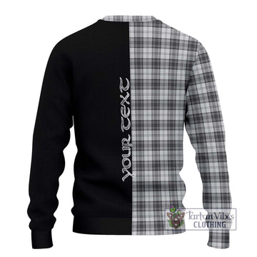 Douglas Grey Modern Tartan Ugly Sweater with Family Crest and Half Of Me Style