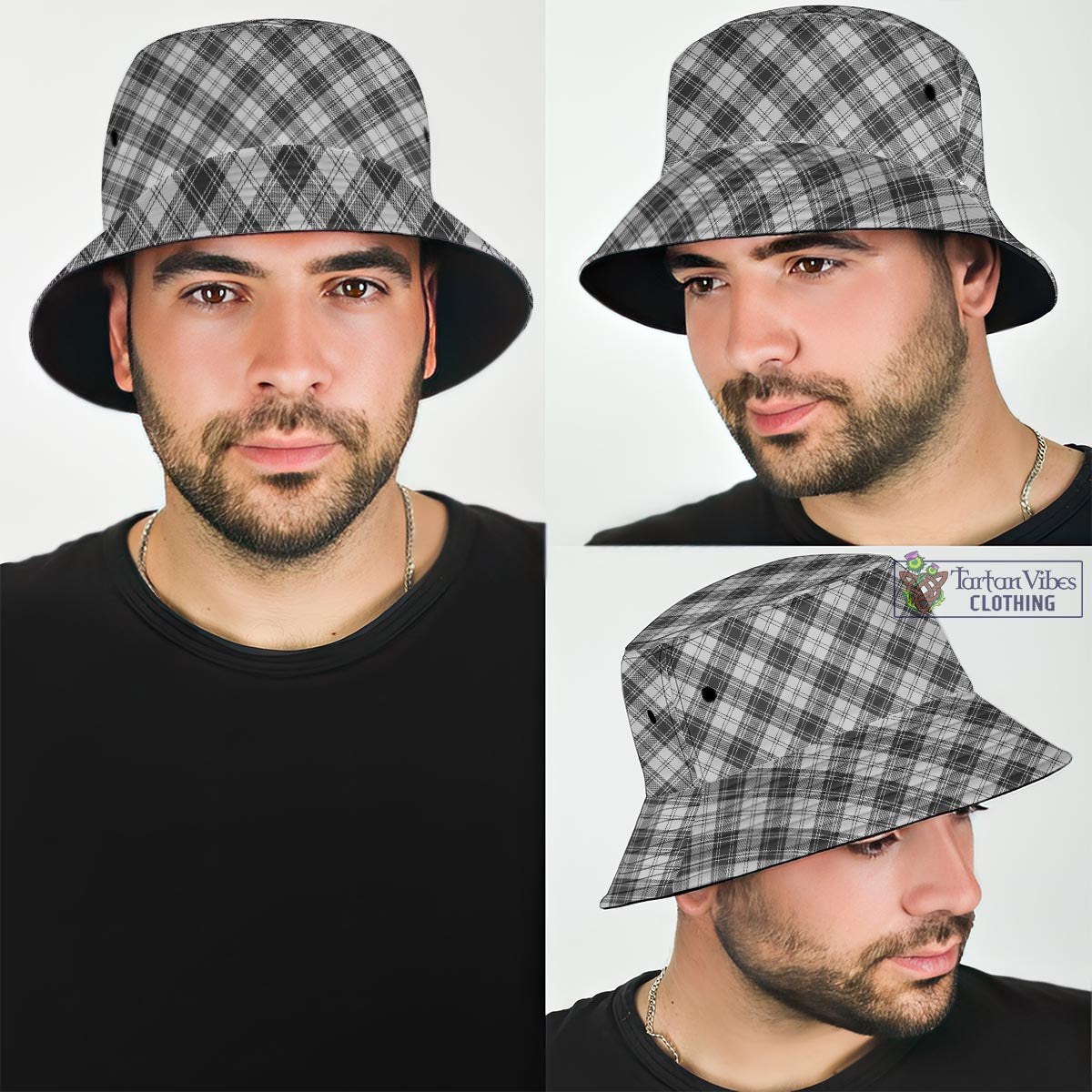 Tartan Vibes Clothing Douglas Grey Modern Tartan Bucket Hat