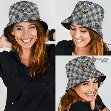 Douglas Grey Modern Tartan Bucket Hat with Family Crest