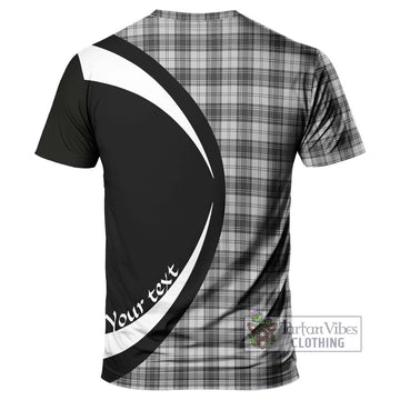 Douglas Grey Modern Tartan T-Shirt with Family Crest Circle Style