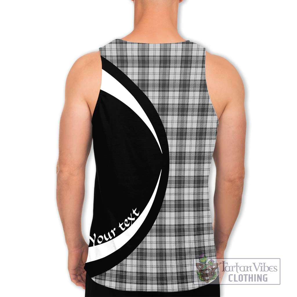 Douglas Grey Modern Tartan Men's Tank Top with Family Crest Circle Style - Tartan Vibes Clothing