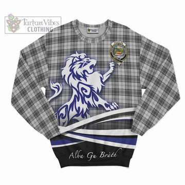 Douglas Grey Modern Tartan Sweatshirt with Alba Gu Brath Regal Lion Emblem