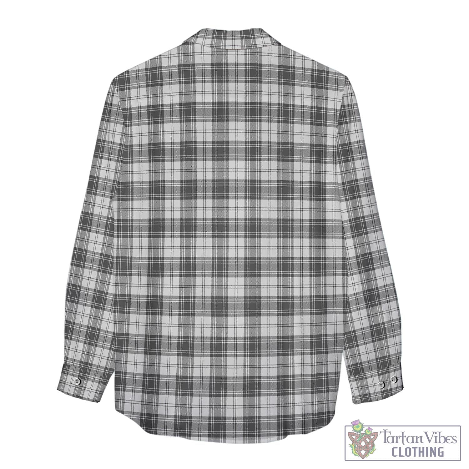 Tartan Vibes Clothing Douglas Grey Modern Tartan Womens Casual Shirt with Family Crest