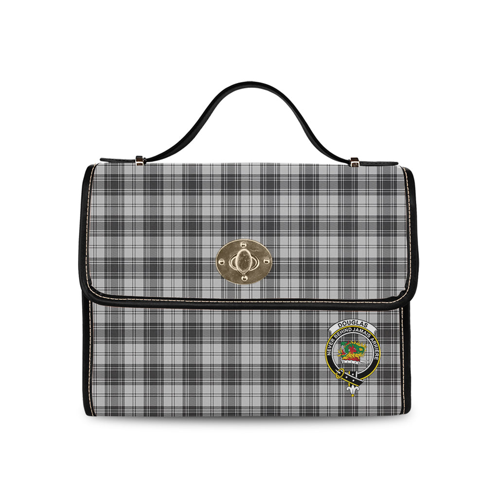 douglas-grey-modern-tartan-leather-strap-waterproof-canvas-bag-with-family-crest