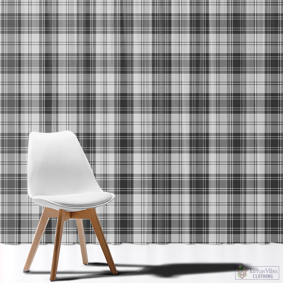 Douglas Grey Modern Tartan Window Curtain