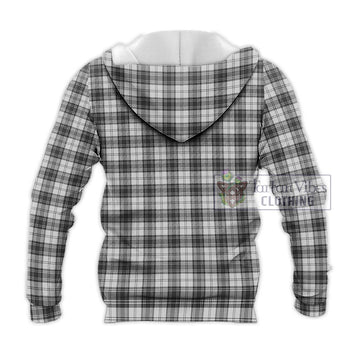 Douglas Grey Modern Tartan Knitted Hoodie with Family Crest DNA In Me Style