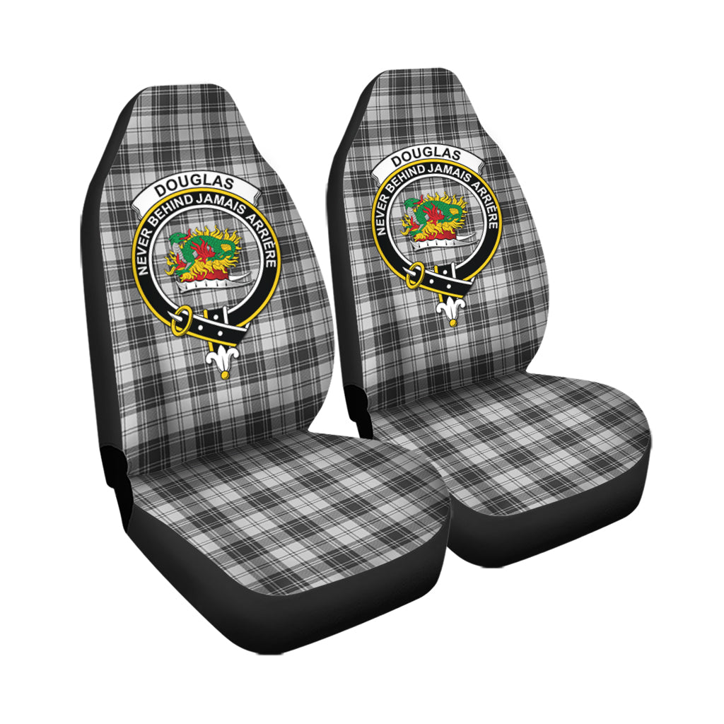 Douglas Grey Modern Tartan Car Seat Cover with Family Crest - Tartanvibesclothing