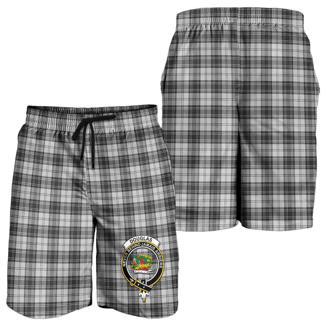 douglas-grey-modern-tartan-mens-shorts-with-family-crest