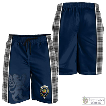 Douglas Grey Modern Tartan Men's Shorts with Family Crest and Lion Rampant Vibes Sport Style