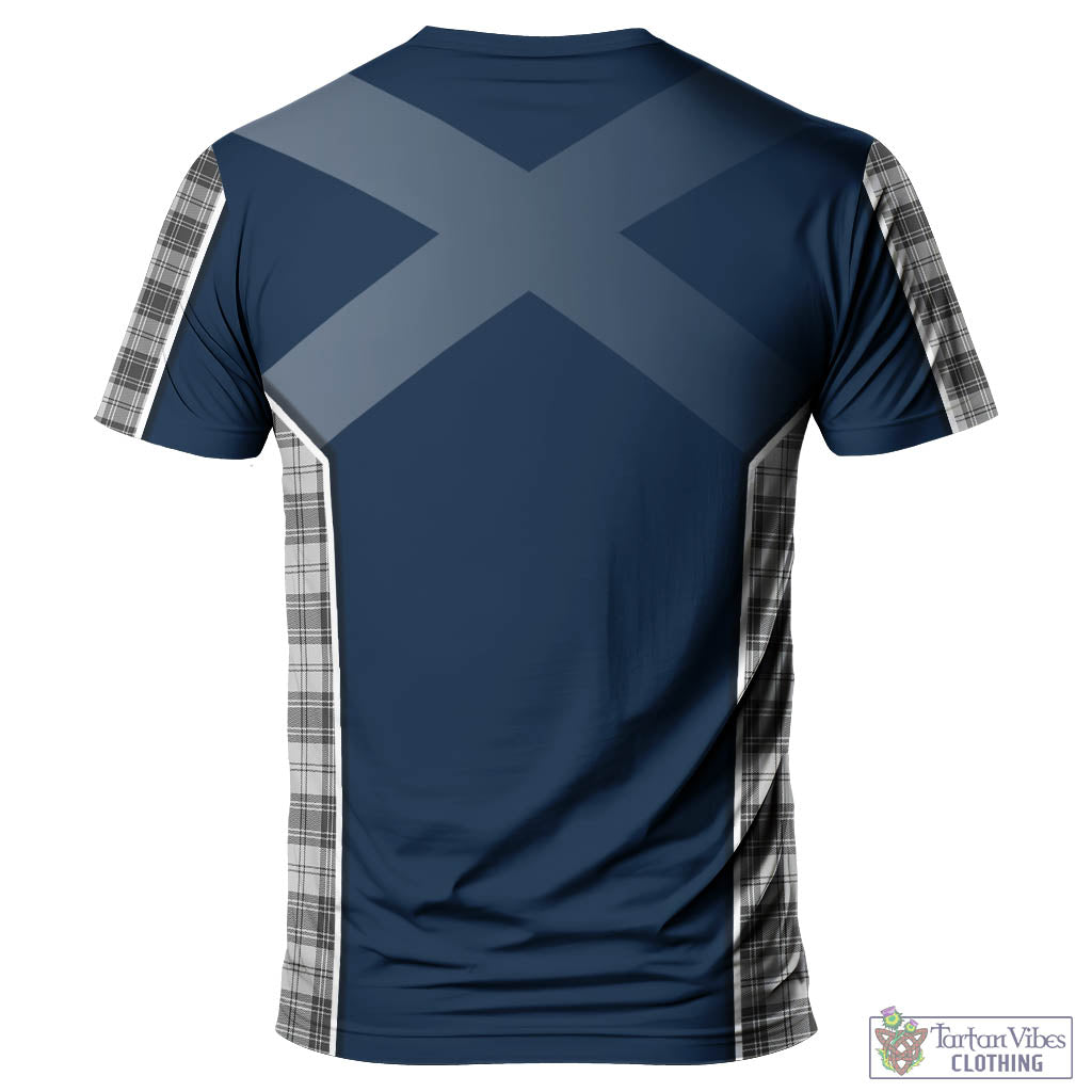 Tartan Vibes Clothing Douglas Grey Modern Tartan T-Shirt with Family Crest and Scottish Thistle Vibes Sport Style