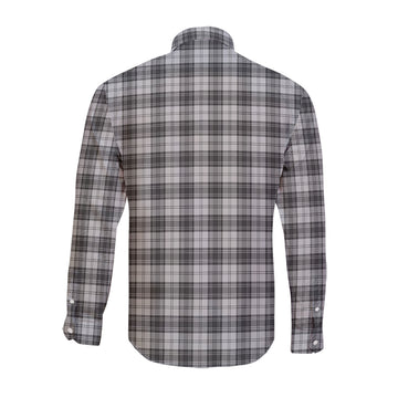 Douglas Grey Modern Tartan Long Sleeve Button Up Shirt with Family Crest