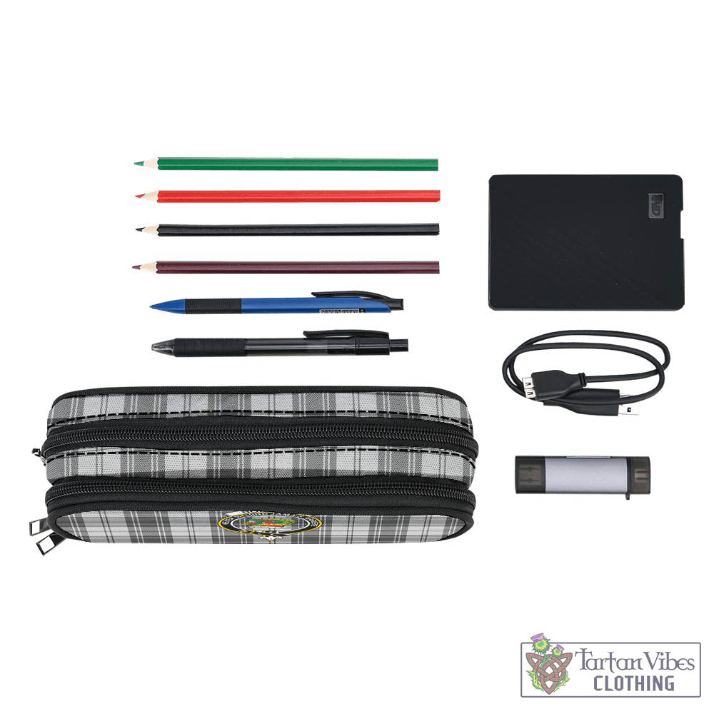 Tartan Vibes Clothing Douglas Grey Modern Tartan Pen and Pencil Case with Family Crest