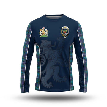 Douglas Modern Tartan Long Sleeve T-Shirt with Family Crest and Lion Rampant Vibes Sport Style