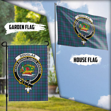 Douglas Modern Tartan Flag with Family Crest