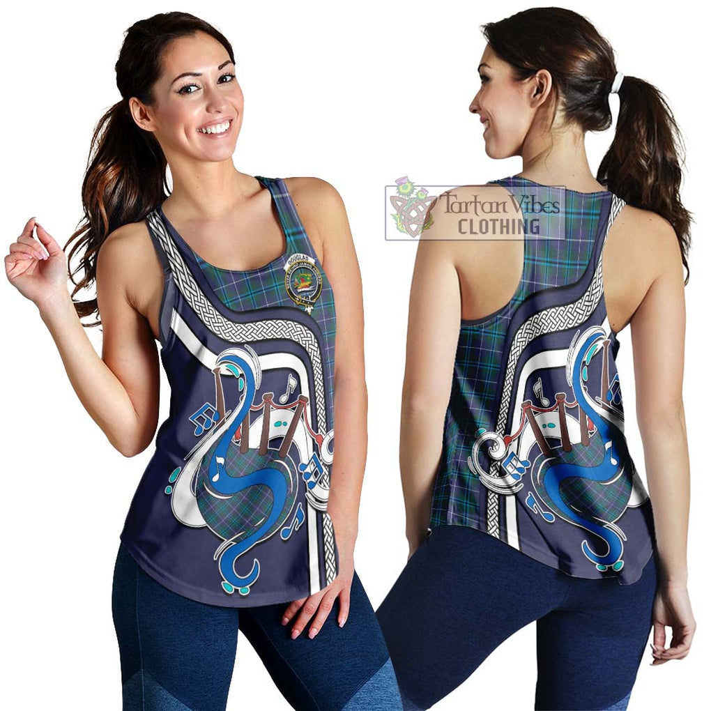 Douglas Modern Tartan Women's Racerback Tanks with Epic Bagpipe Style 4XL - Tartanvibesclothing Shop