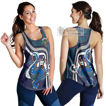 Douglas Modern Tartan Women's Racerback Tanks with Epic Bagpipe Style