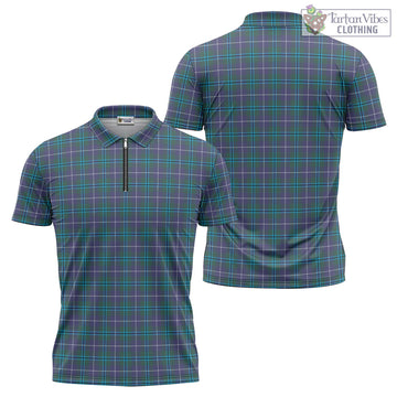 Douglas Modern Tartan Zipper Polo Shirt