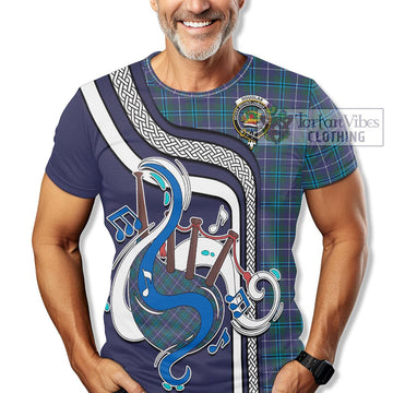 Douglas Modern Tartan T-Shirt with Epic Bagpipe Style