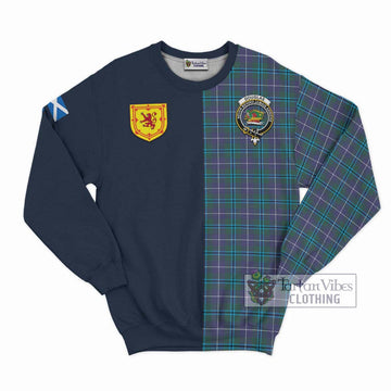 Douglas Modern Tartan Sweatshirt Alba with Scottish Lion Royal Arm Half Style