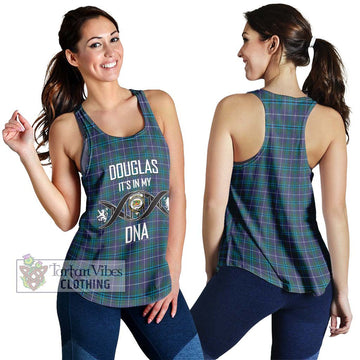 Douglas Modern Tartan Women's Racerback Tanks with Family Crest DNA In Me Style