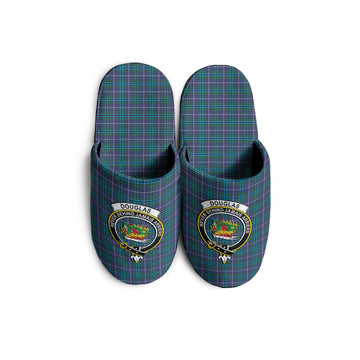 Douglas Modern Tartan Home Slippers with Family Crest