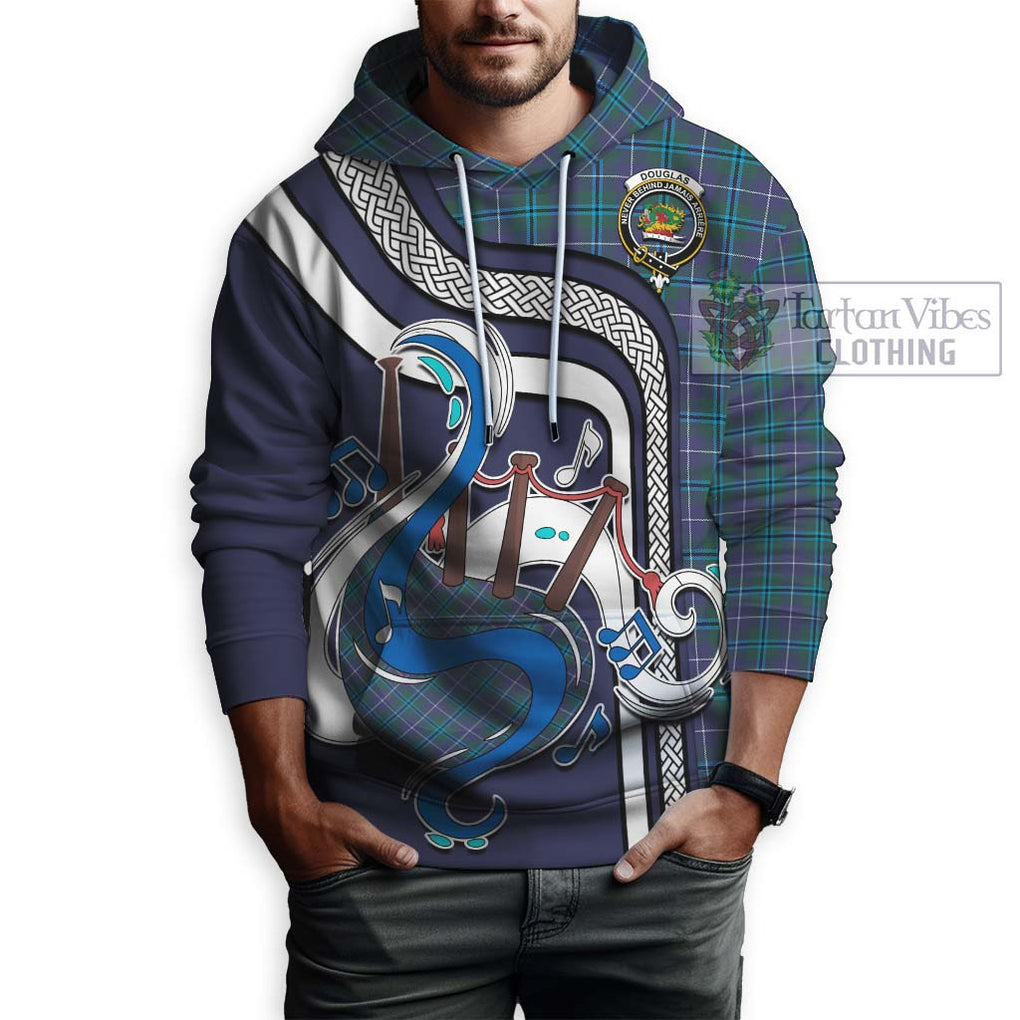 Douglas Modern Tartan Hoodie with Epic Bagpipe Style Zip Hoodie - Tartanvibesclothing Shop