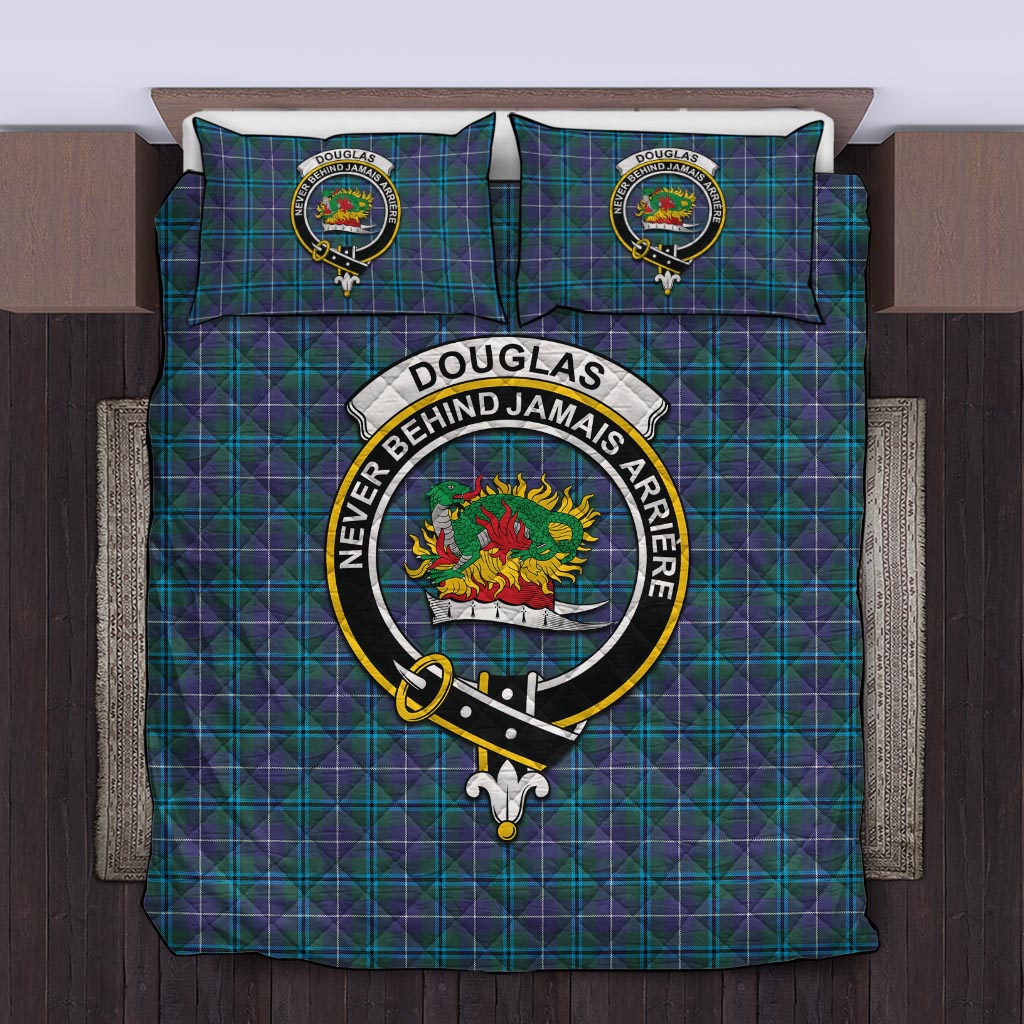 Douglas Modern Tartan Quilt Bed Set with Family Crest Twin - Tartan Vibes Clothing