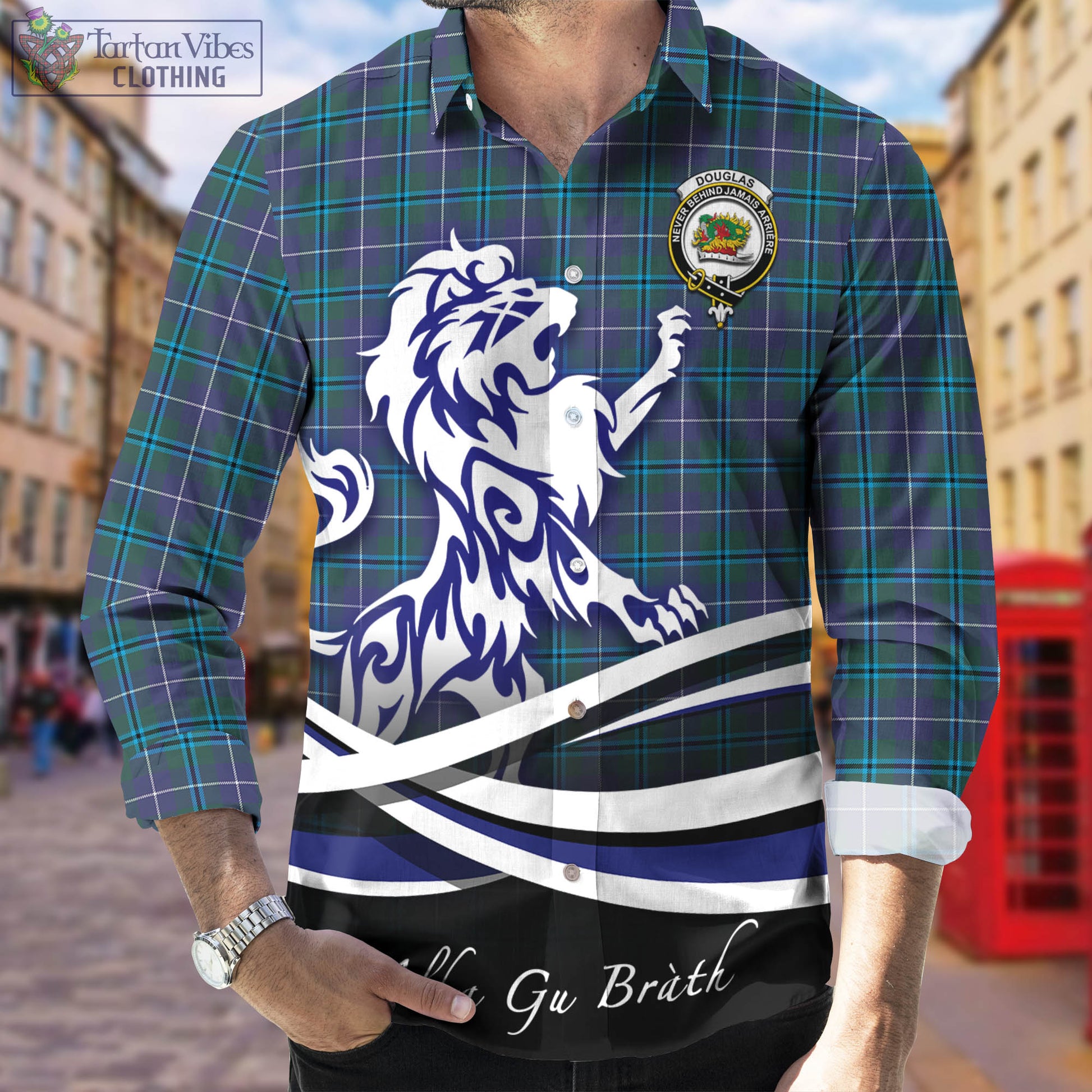 douglas-modern-tartan-long-sleeve-button-up-shirt-with-alba-gu-brath-regal-lion-emblem