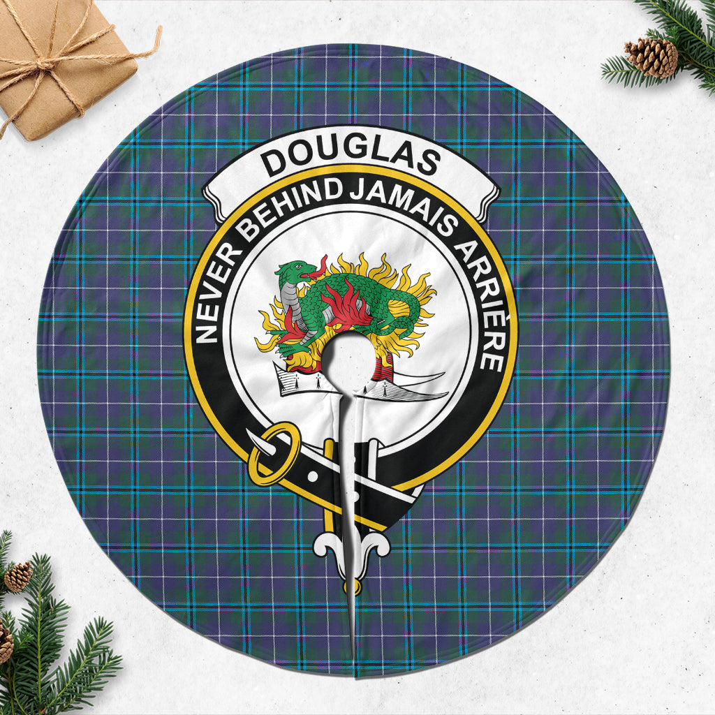 Douglas Modern Tartan Christmas Tree Skirt with Family Crest - Tartanvibesclothing