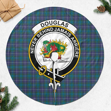 Douglas Modern Tartan Christmas Tree Skirt with Family Crest