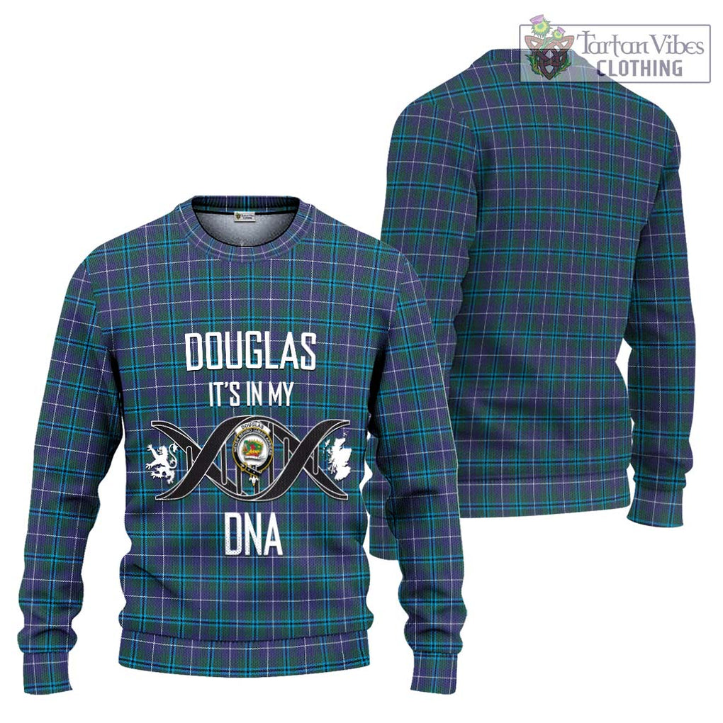 Douglas Modern Tartan Knitted Sweater with Family Crest DNA In Me Style Unisex - Tartanvibesclothing Shop