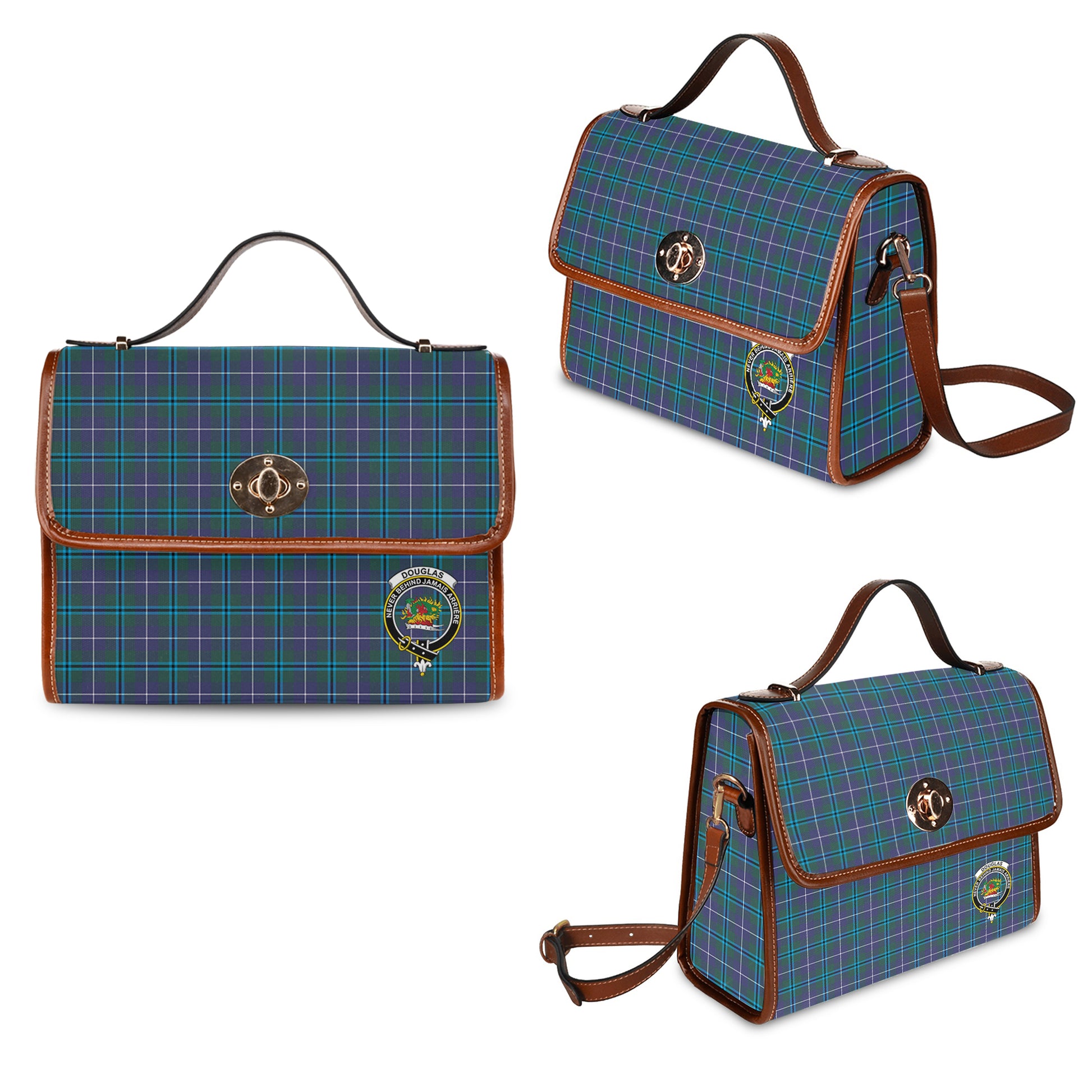 douglas-modern-tartan-leather-strap-waterproof-canvas-bag-with-family-crest