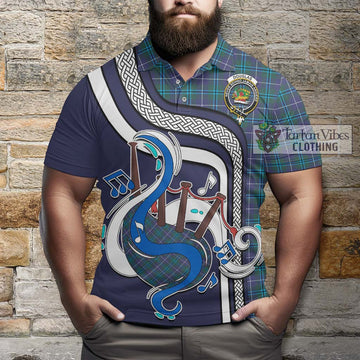 Douglas Modern Tartan Polo Shirt with Epic Bagpipe Style