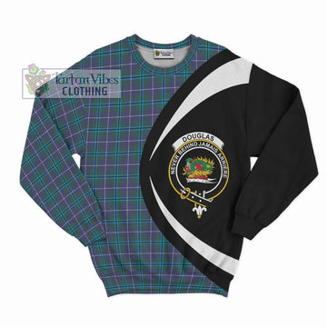 Douglas Modern Tartan Sweatshirt with Family Crest Circle Style