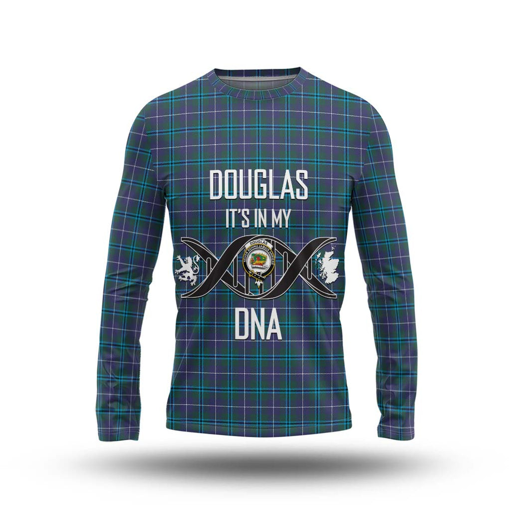 Douglas Modern Tartan Long Sleeve T-Shirt with Family Crest DNA In Me Style Unisex - Tartanvibesclothing Shop