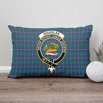 Douglas Modern Tartan Pillow Cover with Family Crest