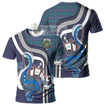 Douglas Modern Tartan T-Shirt with Epic Bagpipe Style